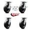 Service Caster 8 Inch Phenolic Caster Set with Roller Bearing 4 Swivel Lock and 2 Brake SCC SCC-35S820-PHR-SLB-BSL-2-BSL-2 - alternate 2